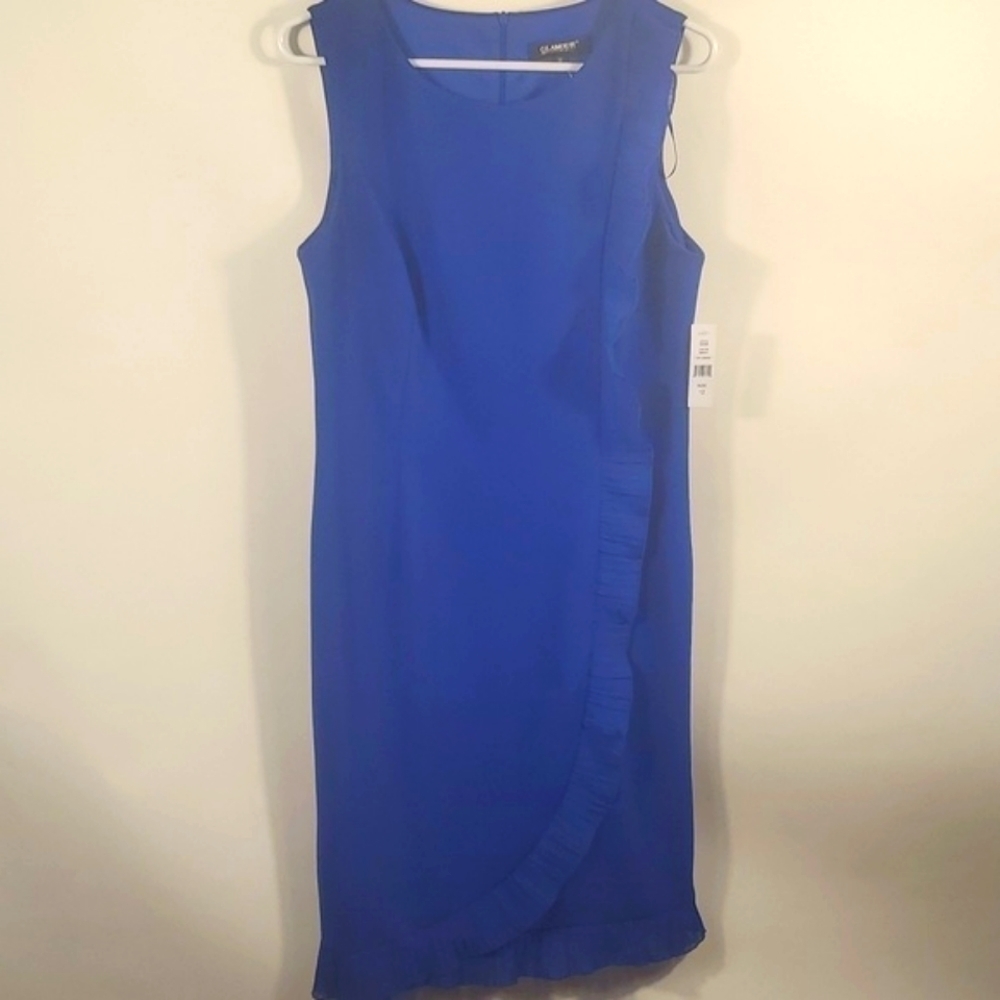 Glamour Blue Dress with Ruffles Size 12 (New) - Picture 3 of 15